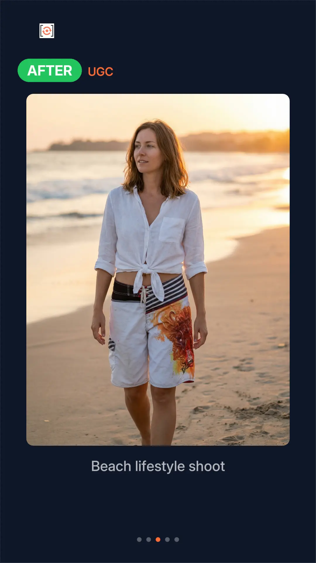 Beach lifestyle — sunset walk UGC